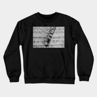 Traditional flute instrument on sheet music Crewneck Sweatshirt